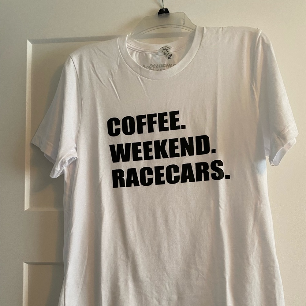 COFFEE.  WEEKEND.  RACE CARS tee